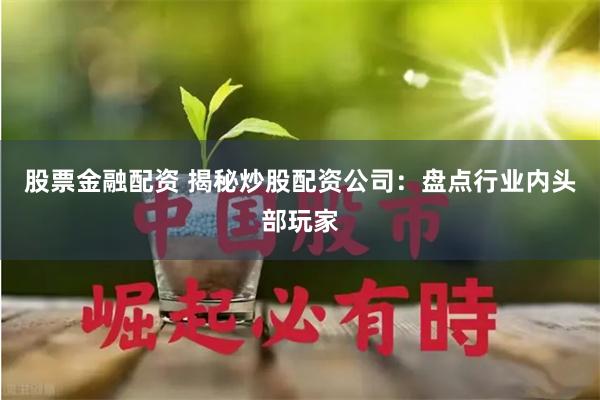 股票金融配资 揭秘炒股配资公司：盘点行业内头部玩家